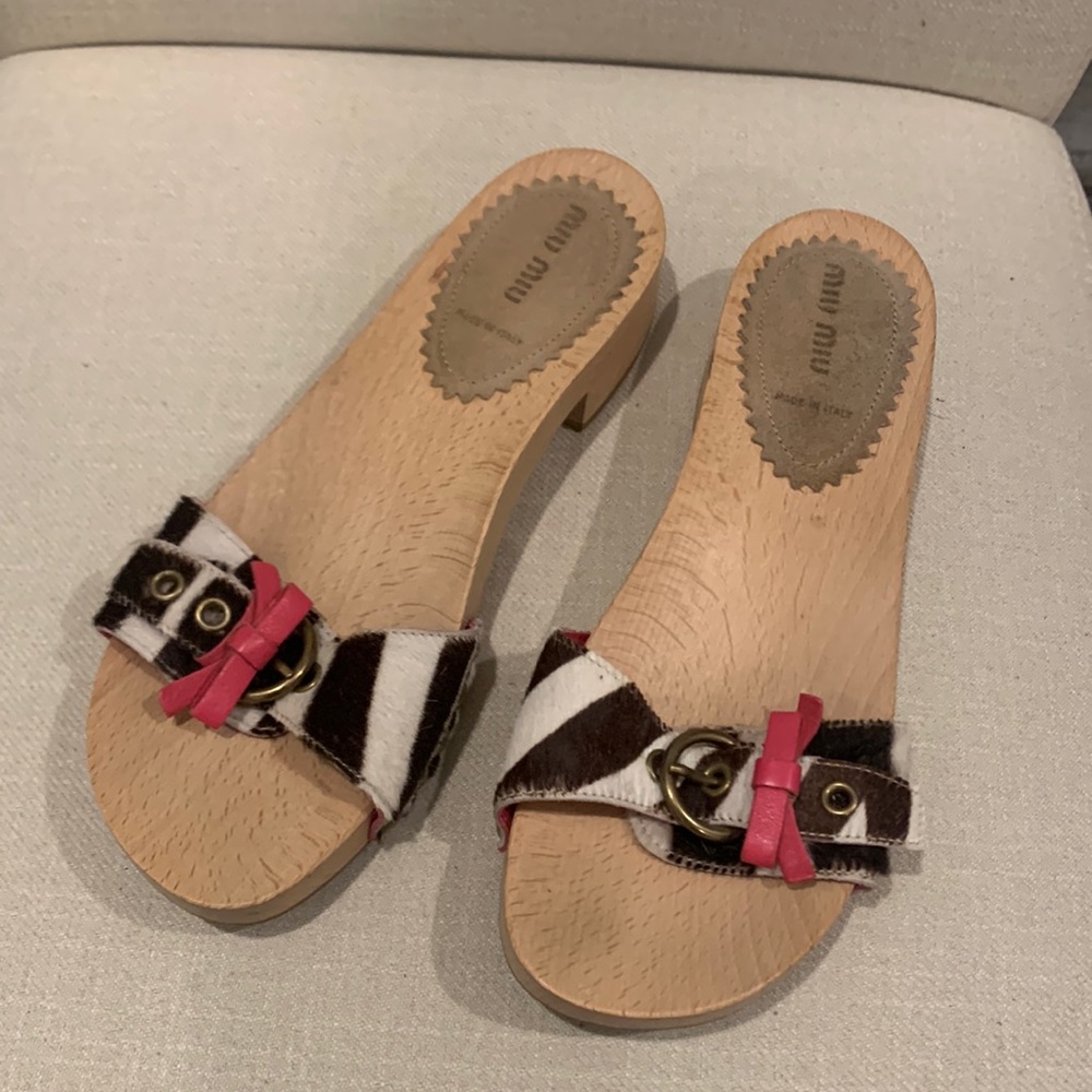 Miu Miu wooden sandals size 37.5